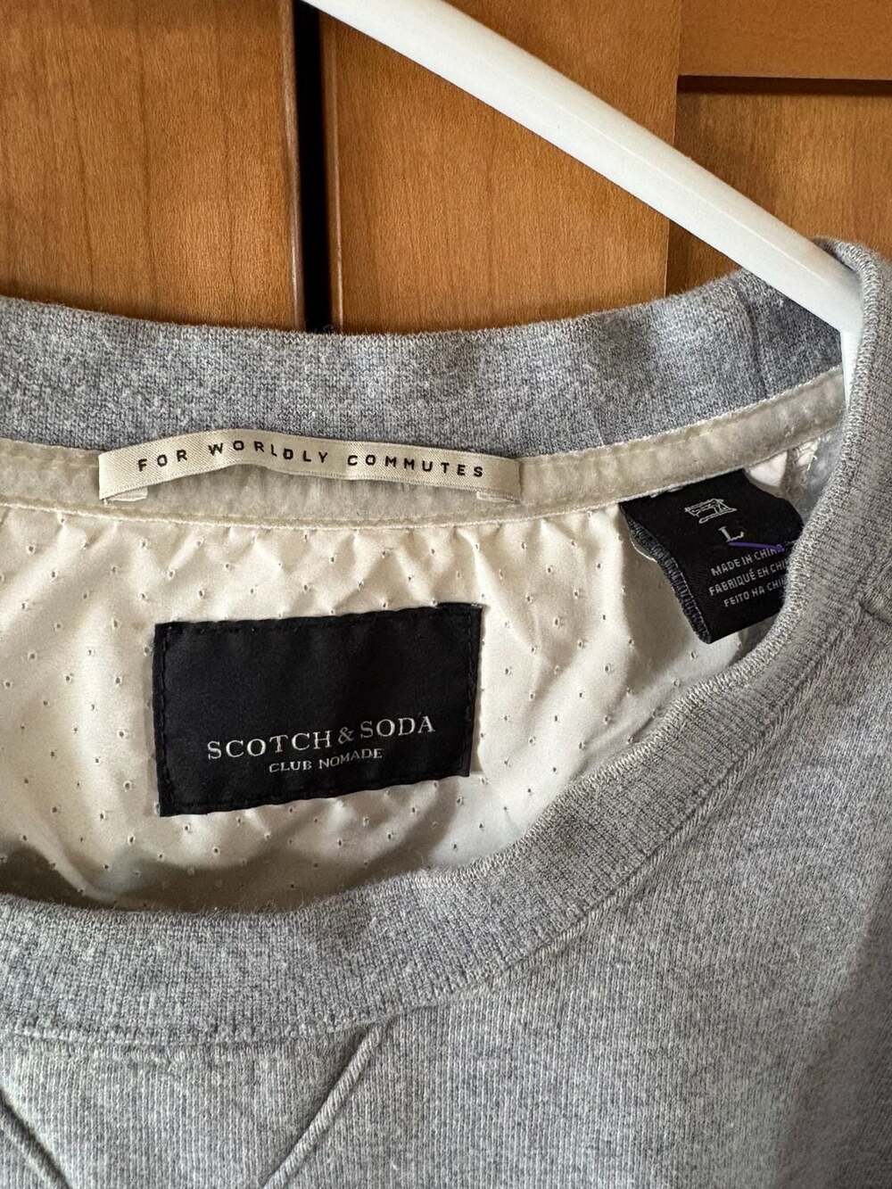 Scotch & Soda Club Nomade Men's Grey Crewneck Sweatshirt Size L - Picture 3 of 7